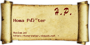Homa Péter névjegykártya