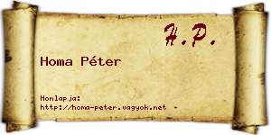 Homa Péter névjegykártya