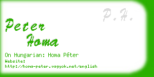 peter homa business card
